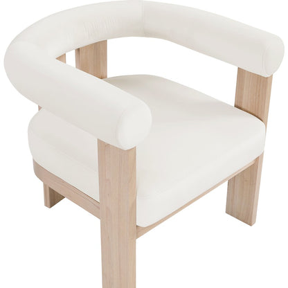 Arienzo Cream Velvet Upholstered Accent Chair