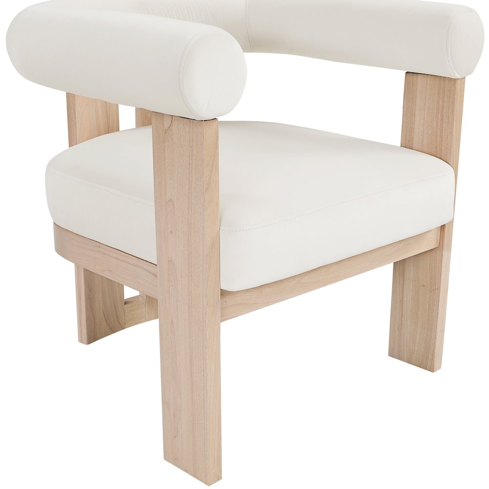 Arienzo Cream Velvet Upholstered Accent Chair