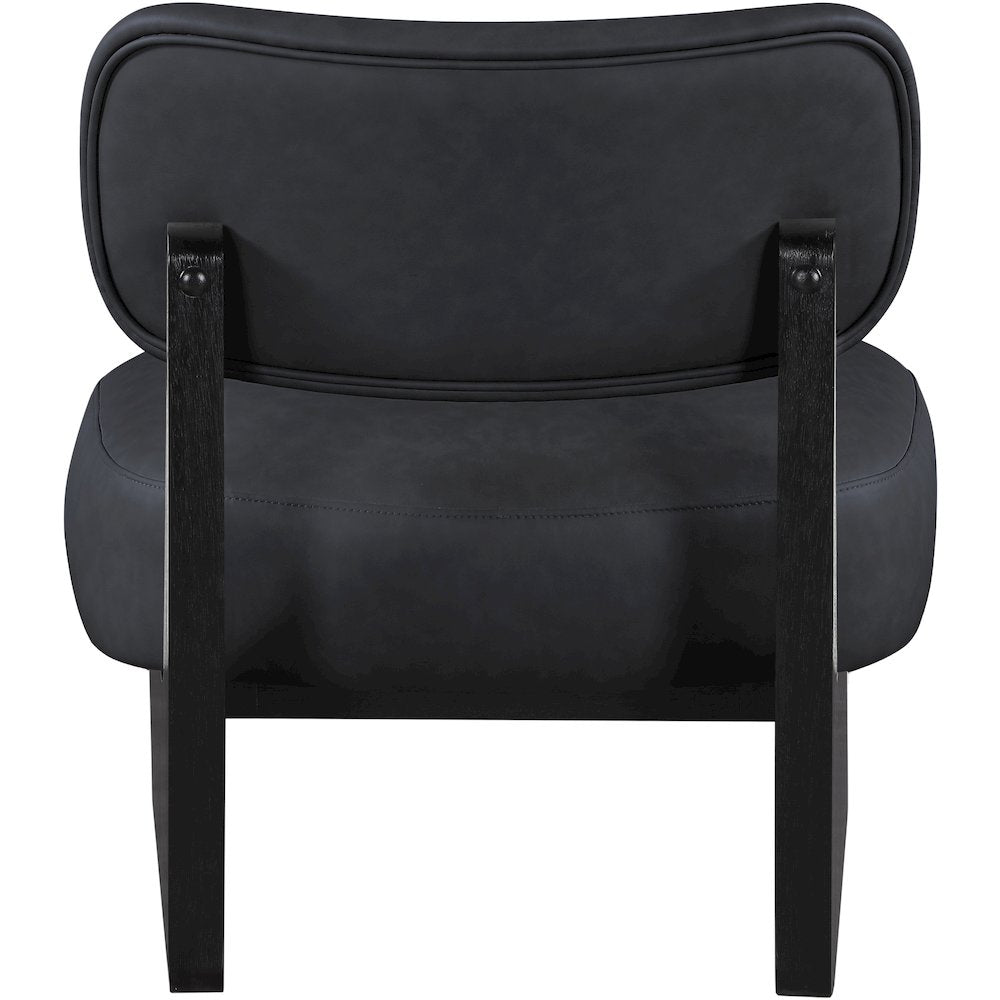 Vetra Black Vegan Leather Upholstered Accent Chair