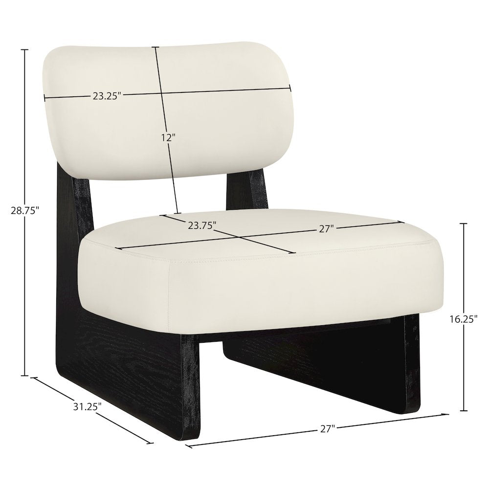 Vetra Cream Vegan Leather Upholstered Accent Chair