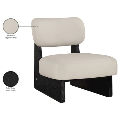 Vetra Taupe Vegan Leather Upholstered Accent Chair