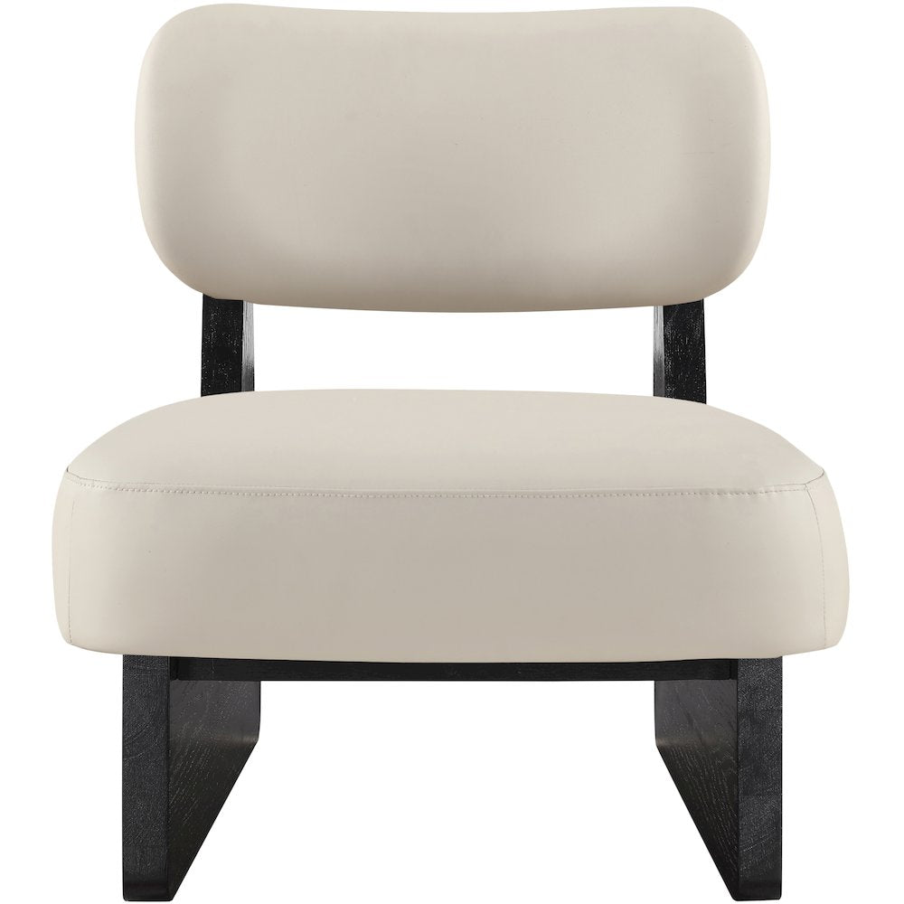 Vetra Taupe Vegan Leather Upholstered Accent Chair
