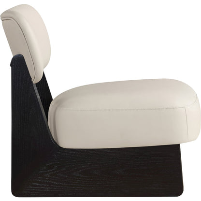 Vetra Taupe Vegan Leather Upholstered Accent Chair