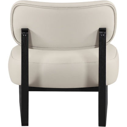 Vetra Taupe Vegan Leather Upholstered Accent Chair