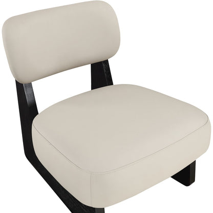 Vetra Taupe Vegan Leather Upholstered Accent Chair