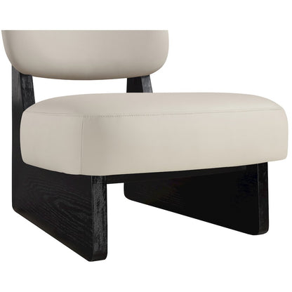 Vetra Taupe Vegan Leather Upholstered Accent Chair