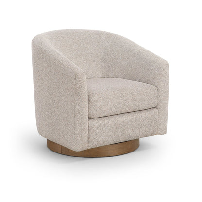 Modra Beige Performance Fabric Upholstered Swivel Accent Chair