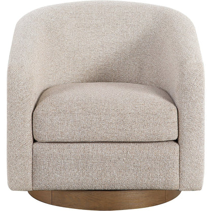 Modra Beige Performance Fabric Upholstered Swivel Accent Chair