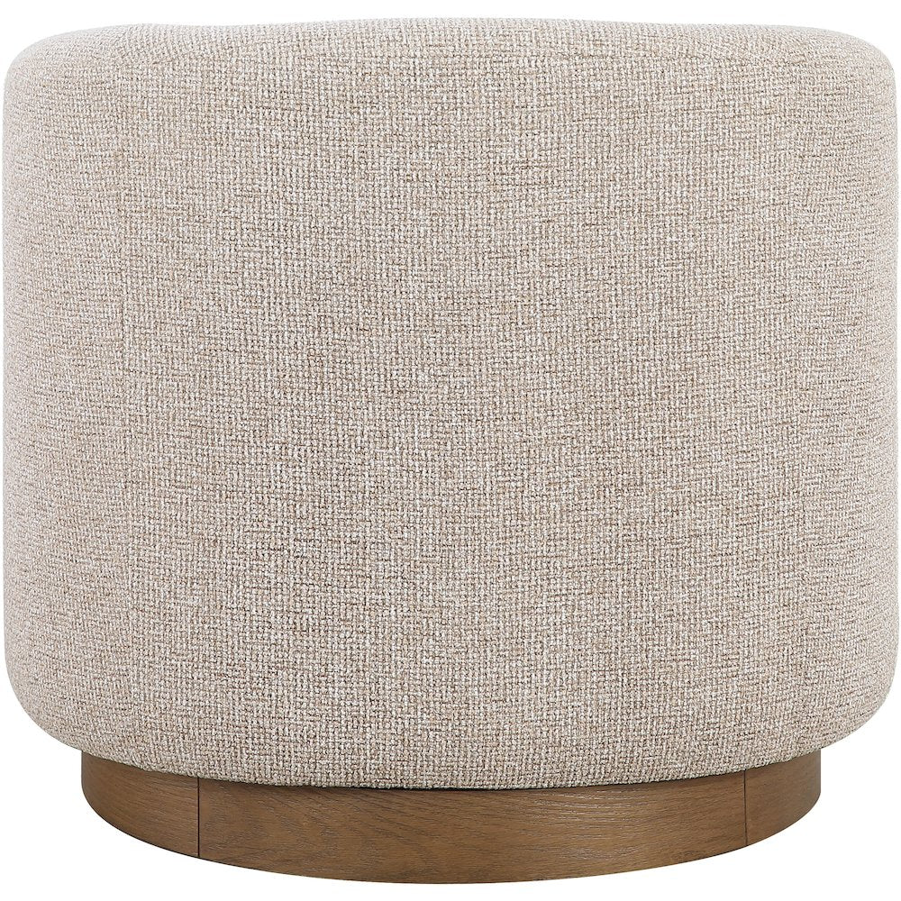 Modra Beige Performance Fabric Upholstered Swivel Accent Chair