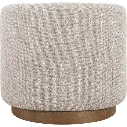 Modra Beige Performance Fabric Upholstered Swivel Accent Chair