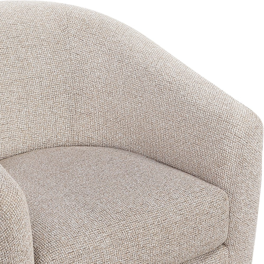 Modra Beige Performance Fabric Upholstered Swivel Accent Chair
