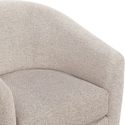 Modra Beige Performance Fabric Upholstered Swivel Accent Chair
