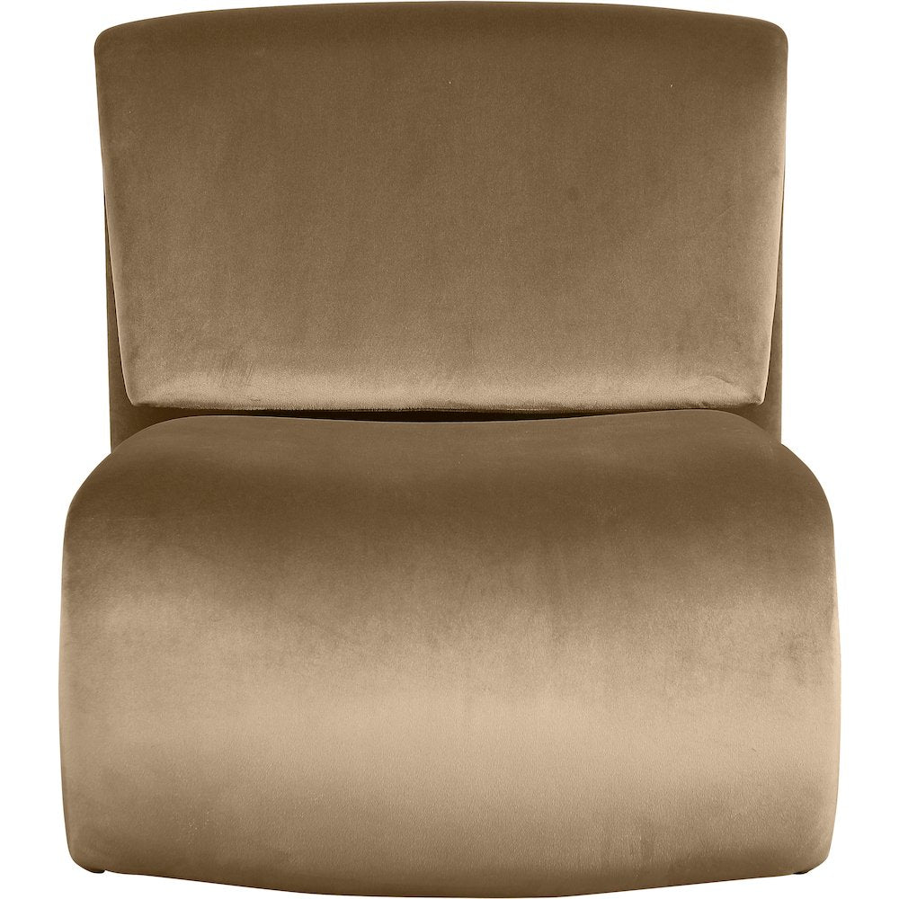 Nouveau Beige Velvet Accent Chair
