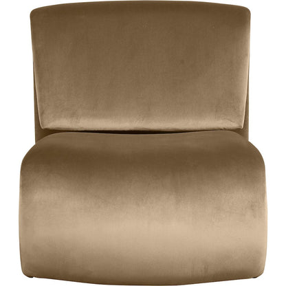 Nouveau Beige Velvet Accent Chair