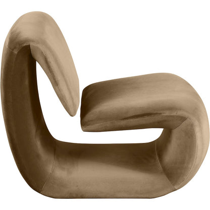 Nouveau Beige Velvet Accent Chair