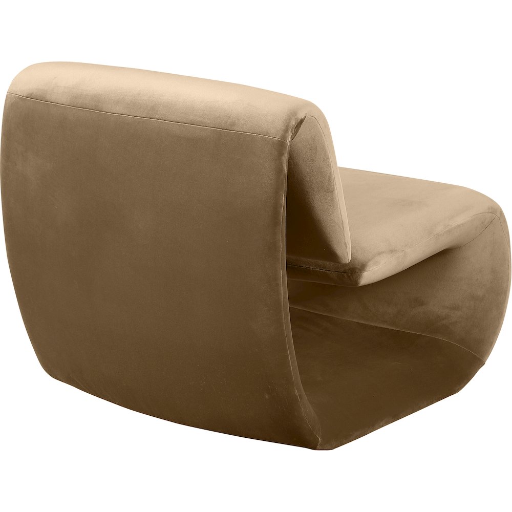 Nouveau Beige Velvet Accent Chair