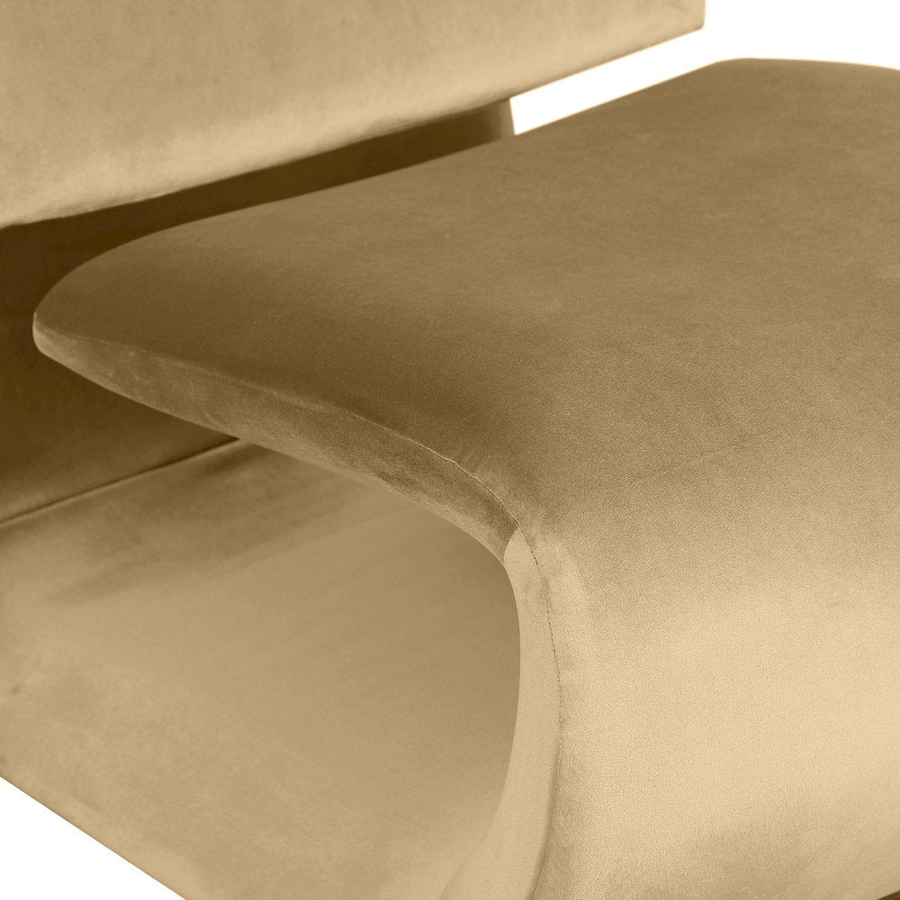 Nouveau Camel Velvet Accent Chair