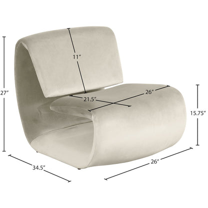 Nouveau Cream Velvet Accent Chair