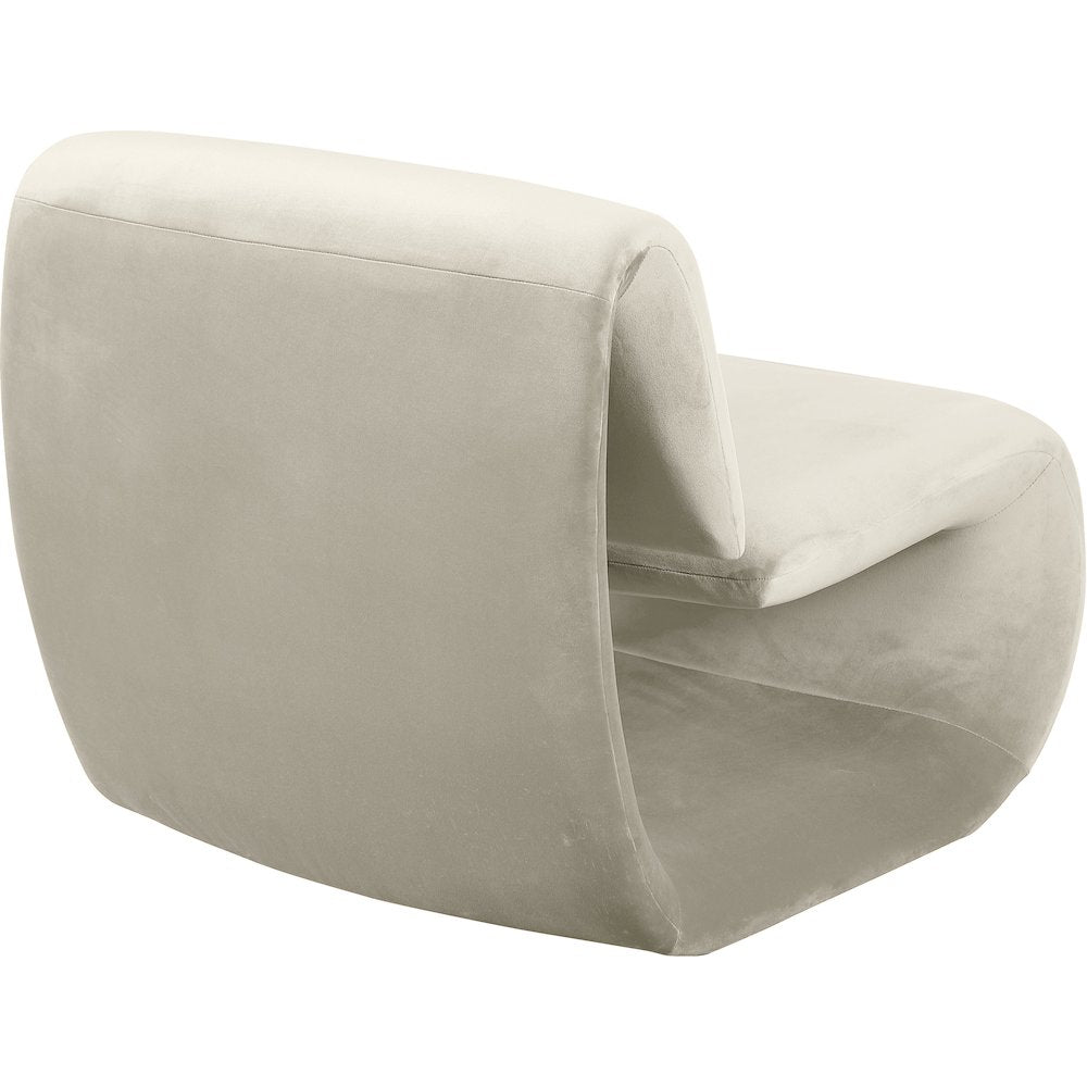 Nouveau Cream Velvet Accent Chair