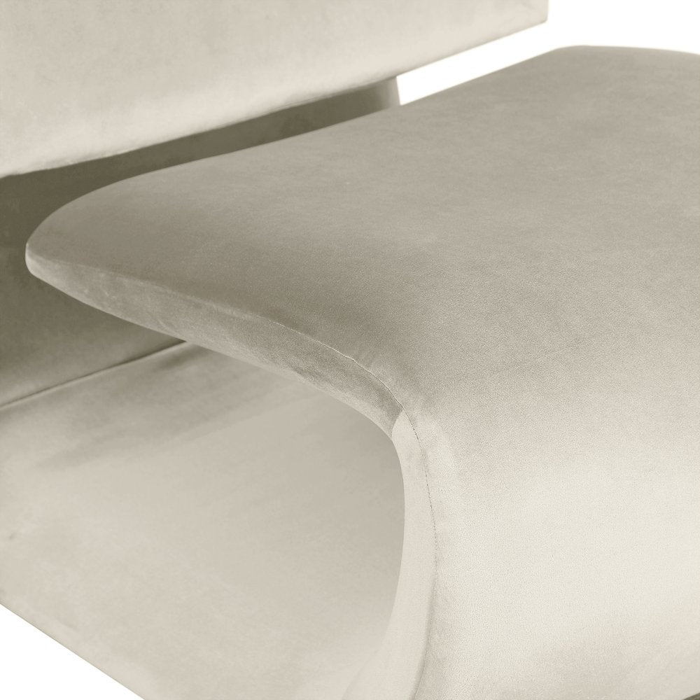 Nouveau Cream Velvet Accent Chair