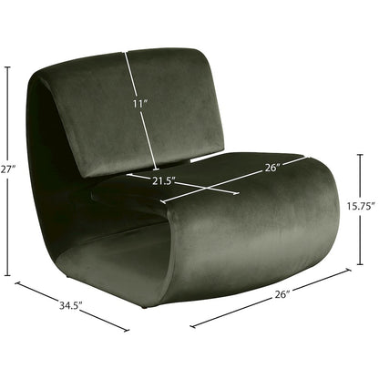 Nouveau Green Velvet Accent Chair