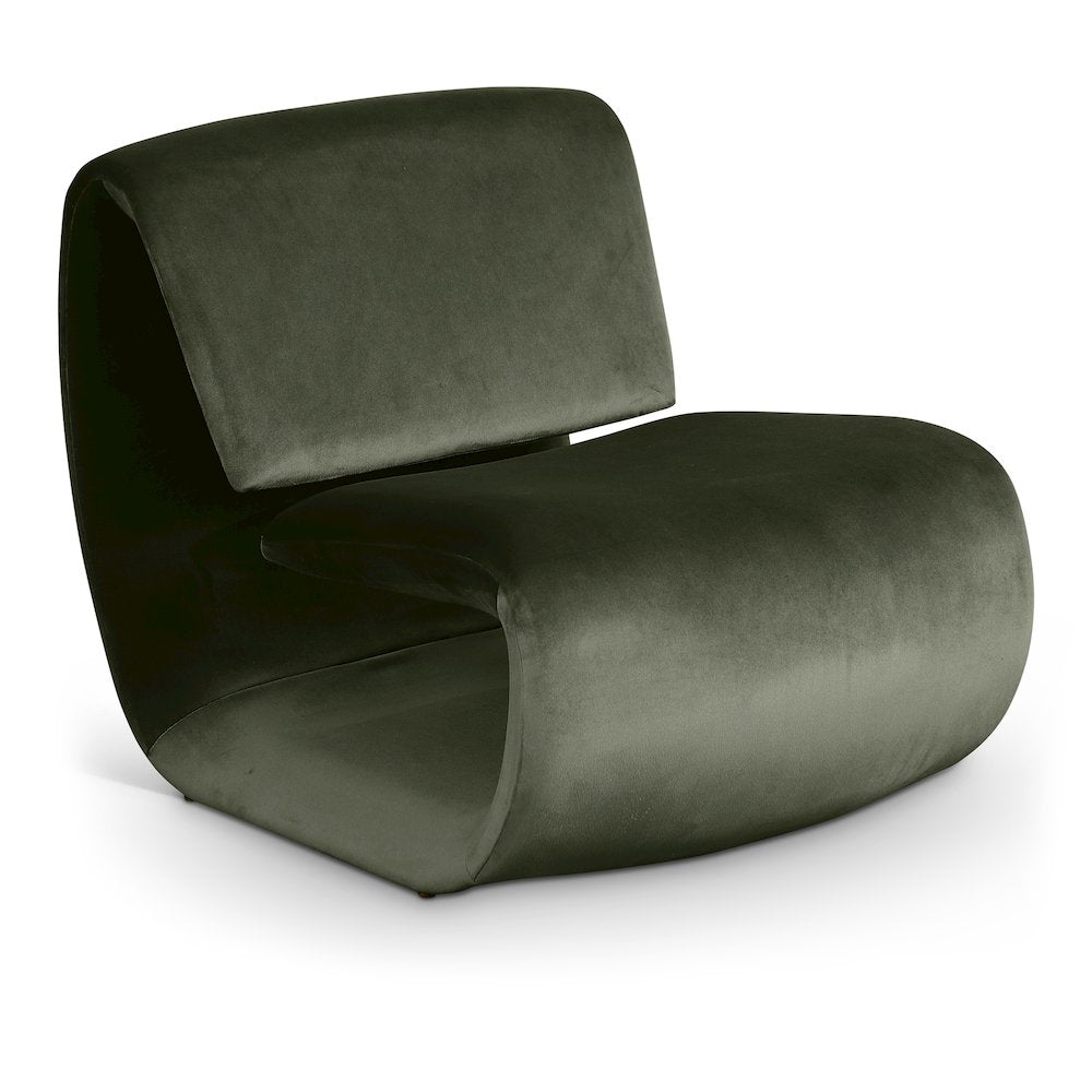 Nouveau Green Velvet Accent Chair