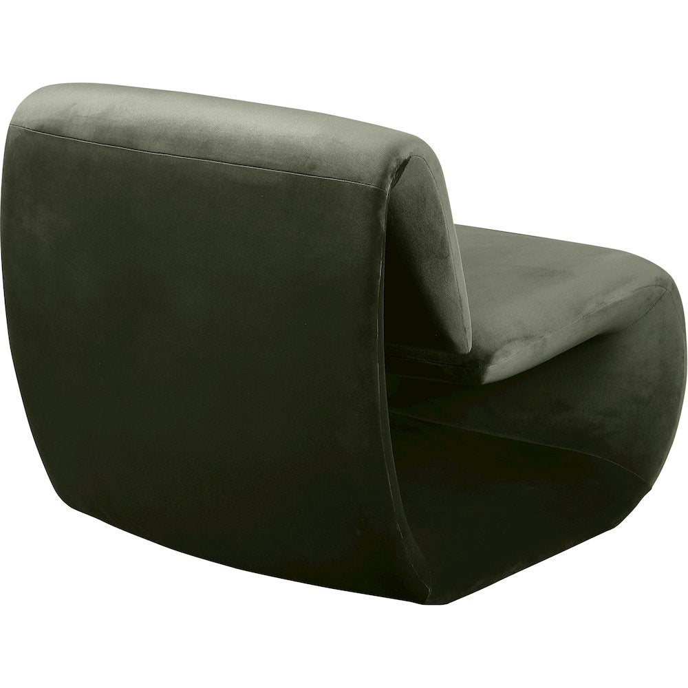 Nouveau Green Velvet Accent Chair