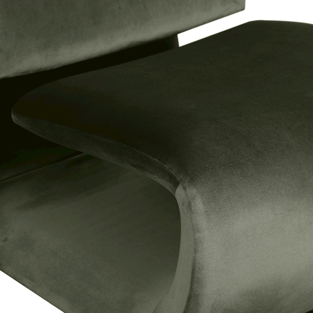 Nouveau Green Velvet Accent Chair