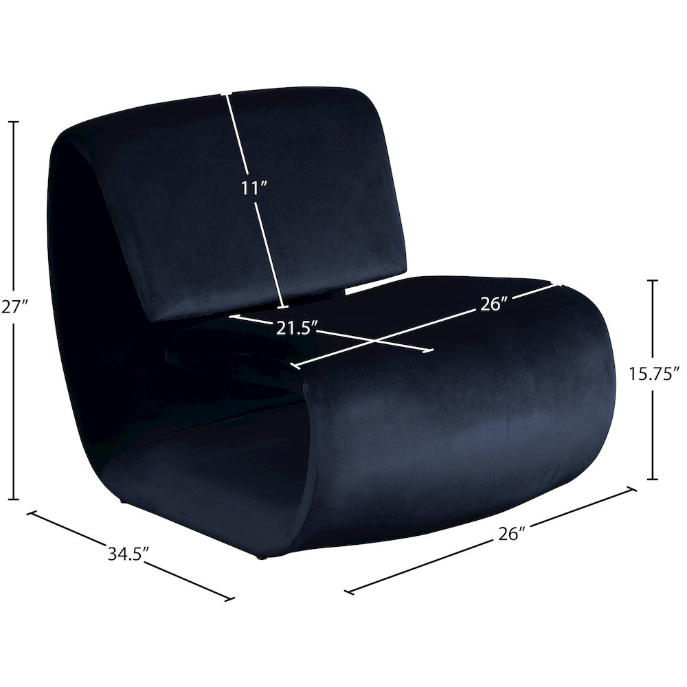 Nouveau Navy Velvet Accent Chair
