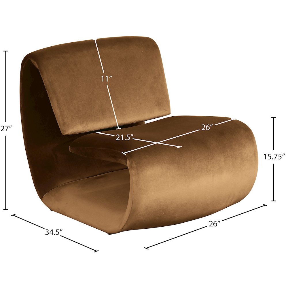 Nouveau Saddle Velvet Accent Chair
