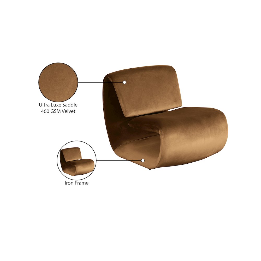 Nouveau Saddle Velvet Accent Chair