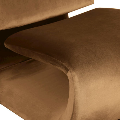 Nouveau Saddle Velvet Accent Chair