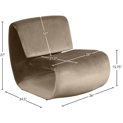 Nouveau Taupe Velvet Accent Chair