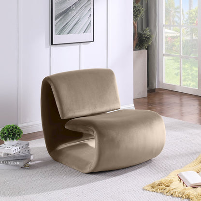 Nouveau Taupe Velvet Accent Chair