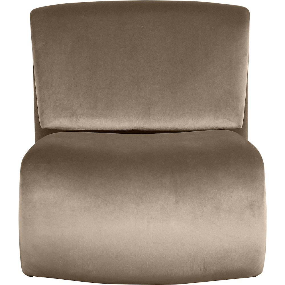 Nouveau Taupe Velvet Accent Chair