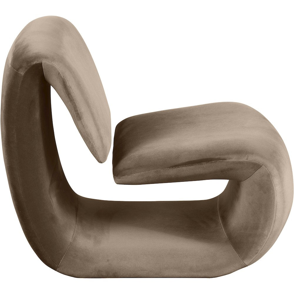 Nouveau Taupe Velvet Accent Chair