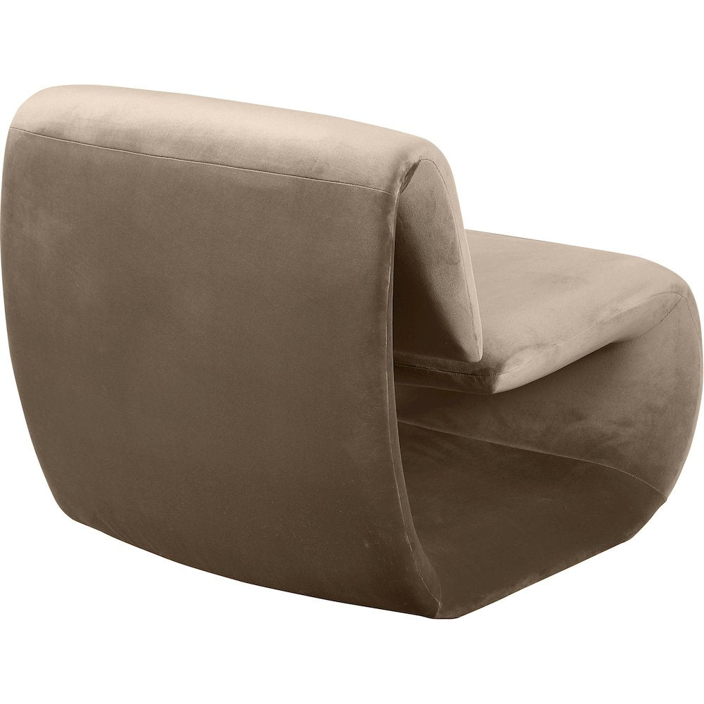 Nouveau Taupe Velvet Accent Chair