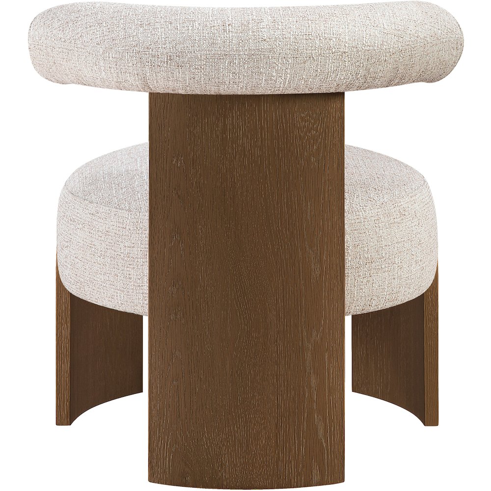 Calder Beige Linen Textured Fabric Upholstered Accent Chair