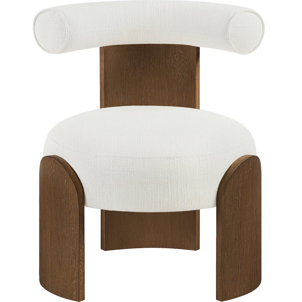 Calder Cream Linen Textured Fabric Upholstered Accent Chair