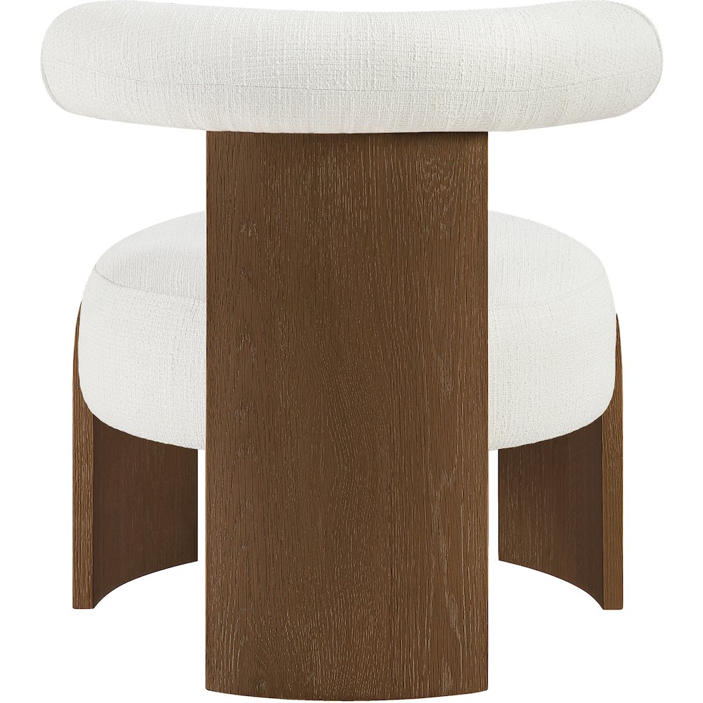 Calder Cream Linen Textured Fabric Upholstered Accent Chair