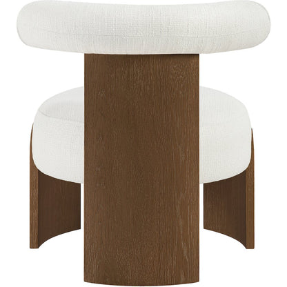 Calder Cream Linen Textured Fabric Upholstered Accent Chair