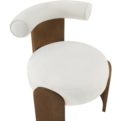 Calder Cream Linen Textured Fabric Upholstered Accent Chair