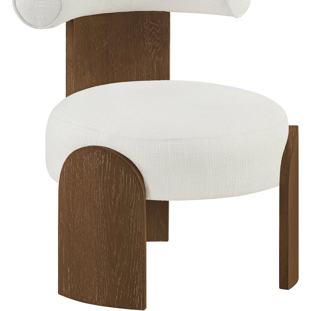 Calder Cream Linen Textured Fabric Upholstered Accent Chair