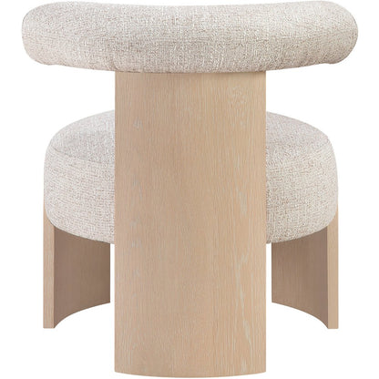 Calder Beige Linen Textured Fabric Upholstered Accent Chair