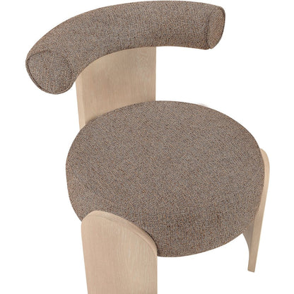Calder Brown Linen Textured Fabric Upholstered Accent Chair