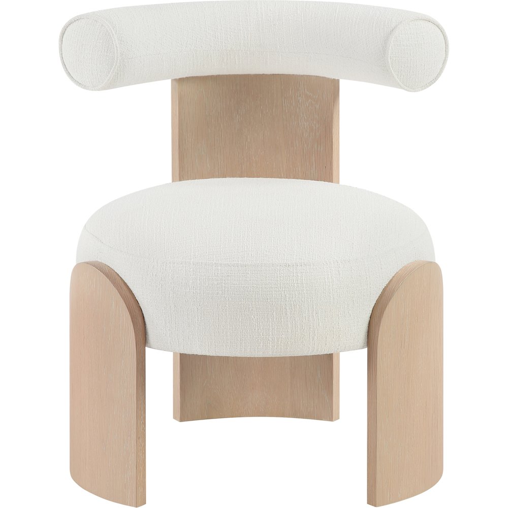 Calder Cream Linen Textured Fabric Upholstered Accent Chair