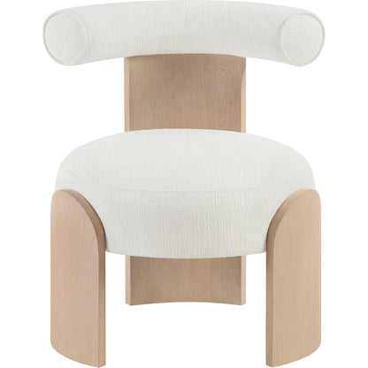 Calder Cream Linen Textured Fabric Upholstered Accent Chair
