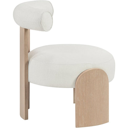 Calder Cream Linen Textured Fabric Upholstered Accent Chair