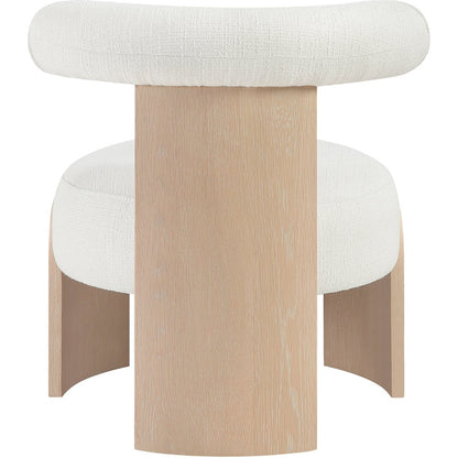 Calder Cream Linen Textured Fabric Upholstered Accent Chair