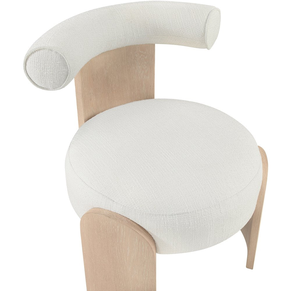 Calder Cream Linen Textured Fabric Upholstered Accent Chair